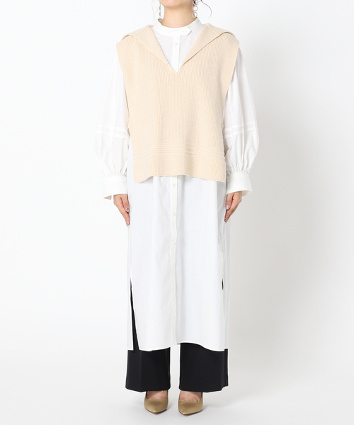 Simplicite（サンプリシテ）の「セーラーニットベスト レイヤーワンピース◆（ワンピース・レディース・ホワイト/ブラック/ブルー・FREE）」の22枚目の写真