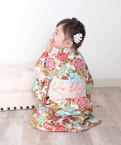 SweetMommy（スウィートマミー）の「ベビー着物ロンパース　 [七五三]  [誕生日 記念日 お食い初め お宮参り]（着物・キッズ・ブルー/レッド/グリーン/ピンク/オフホワイト/アクア/ピンク系その他/クリーム/ベージュ/ブルーグリーン・80/90/50-70）」の18枚目の写真