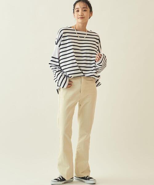 info. BEAUTY&YOUTH（インフォビューティアンドユース）の「【WEB限定】＜info. BEAUTY&YOUTH＞ スーパービッグ ナバルボーダーシャツ（Tシャツ/カットソー・メンズ・ブラック/コバルトブルー/その他1/その他2・M/S/L）」の10枚目の写真