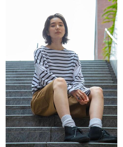 info. BEAUTY&YOUTH（インフォビューティアンドユース）の「【WEB限定】＜info. BEAUTY&YOUTH＞ スーパービッグ ナバルボーダーシャツ（Tシャツ/カットソー・メンズ・ブラック/コバルトブルー/その他1/その他2・M/S/L）」の11枚目の写真