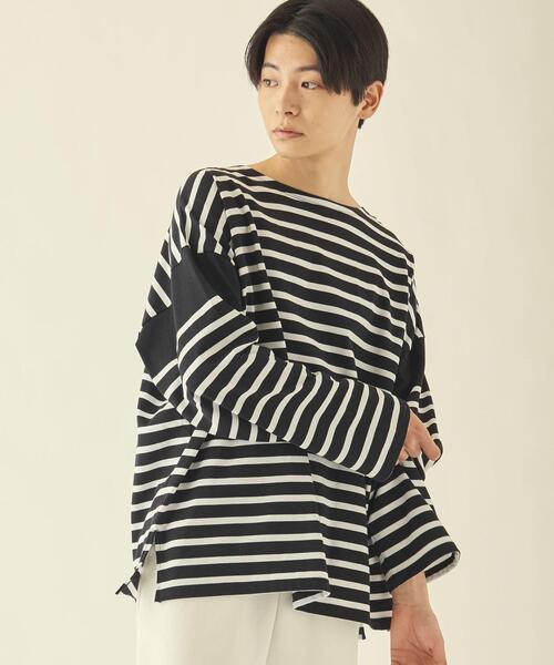 info. BEAUTY&YOUTH（インフォビューティアンドユース）の「【WEB限定】＜info. BEAUTY&YOUTH＞ スーパービッグ ナバルボーダーシャツ（Tシャツ/カットソー・メンズ・ブラック/コバルトブルー/その他1/その他2・S/M/L）」の22枚目の写真