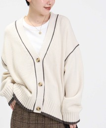 【HONEYSUCKLE ROSE】配色ラインカーディガン