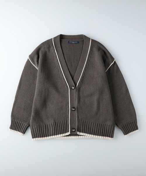 HONEYSUCKLE ROSE（ハニーサックルローズ）の「【HONEYSUCKLE ROSE】配色ラインカーディガン（カーディガン/ボレロ・レディース・オフホワイト/ダークグレー・M/L）」の9枚目の写真