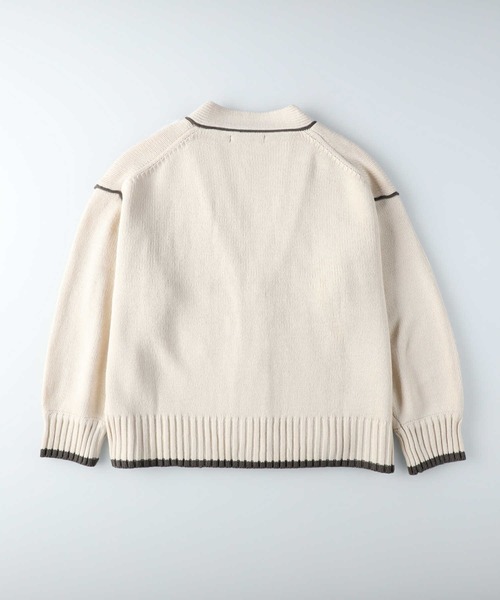 HONEYSUCKLE ROSE（ハニーサックルローズ）の「【HONEYSUCKLE ROSE】配色ラインカーディガン（カーディガン/ボレロ・レディース・オフホワイト/ダークグレー・M/L）」の8枚目の写真