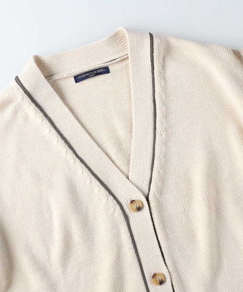 HONEYSUCKLE ROSE（ハニーサックルローズ）の「【HONEYSUCKLE ROSE】配色ラインカーディガン（カーディガン/ボレロ・レディース・オフホワイト/ダークグレー・M/L）」の6枚目の写真