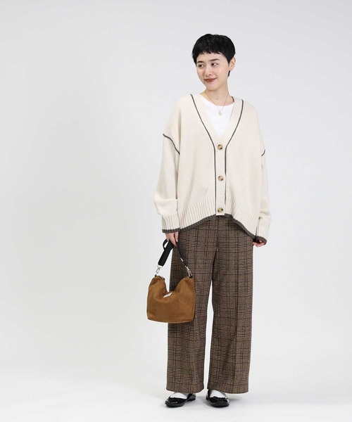 HONEYSUCKLE ROSE（ハニーサックルローズ）の「【HONEYSUCKLE ROSE】配色ラインカーディガン（カーディガン/ボレロ・レディース・オフホワイト/ダークグレー・M/L）」の20枚目の写真