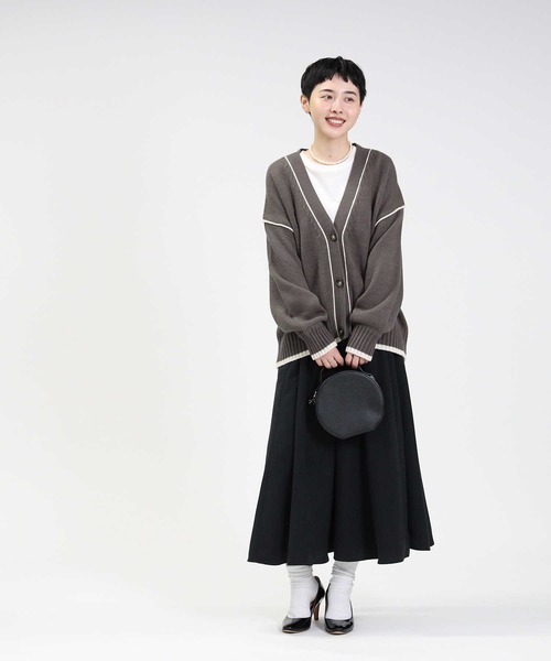 HONEYSUCKLE ROSE（ハニーサックルローズ）の「【HONEYSUCKLE ROSE】配色ラインカーディガン（カーディガン/ボレロ・レディース・オフホワイト/ダークグレー・M/L）」の16枚目の写真