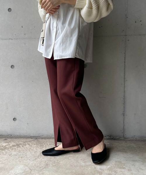 CAPRICIEUX LE'MAGE（カプリシューレマージュ）の「前スリットストレッチストレートパンツ（その他パンツ・レディース・ブラック/ブラウン/ライトベージュ・36/38）」の19枚目の写真