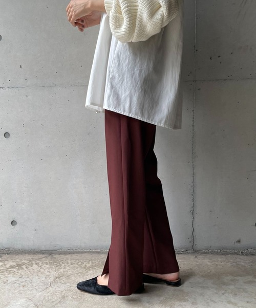 CAPRICIEUX LE'MAGE（カプリシューレマージュ）の「前スリットストレッチストレートパンツ（その他パンツ・レディース・ブラック/ブラウン/ライトベージュ・36/38）」の21枚目の写真