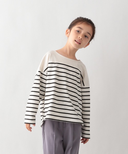 GLOBAL WORK（グローバルワーク）の「【キッズ】ヘビロッTEE／ボーダー/215969（Tシャツ/カットソー・キッズ・レッド/ホワイト/オフホワイト・150cm/160cm/100cm/110cm/120cm/140cm/130cm）」の2枚目の写真