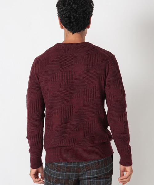 MEN'S BIGI(メンズビギ)の「7G リンクスジャガード編みクルーネックニット(ニット/セーター・メンズ・ブルー/ボルドー/ブラック・03/01/02)」の12枚目の写真