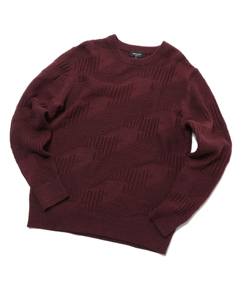 MEN'S BIGI(メンズビギ)の「7G リンクスジャガード編みクルーネックニット(ニット/セーター・メンズ・ブルー/ボルドー/ブラック・03/01/02)」の15枚目の写真