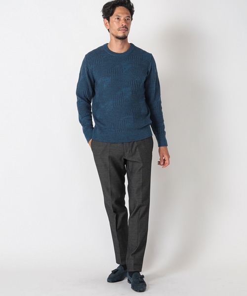 MEN'S BIGI(メンズビギ)の「7G リンクスジャガード編みクルーネックニット(ニット/セーター・メンズ・ブルー/ボルドー/ブラック・03/01/02)」の18枚目の写真