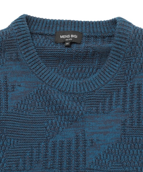 MEN'S BIGI(メンズビギ)の「7G リンクスジャガード編みクルーネックニット(ニット/セーター・メンズ・ブルー/ボルドー/ブラック・03/01/02)」の22枚目の写真