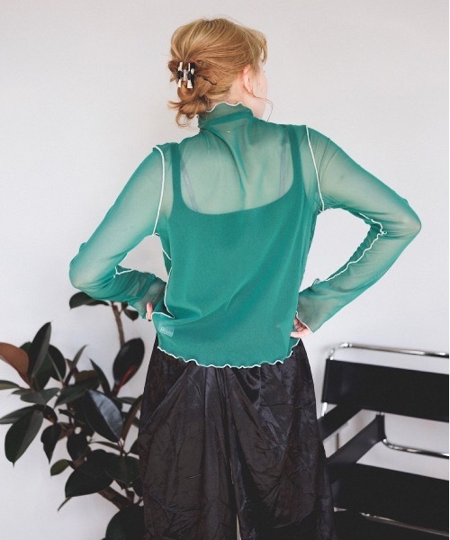 SANSeLF（サンセルフ）の「【SANSeLF】Se power net tops　sanwh21a001（Tシャツ/カットソー・レディース・オレンジ/イエロー/グリーン/ライトパープル/ライトグリーン・FREE）」の22枚目の写真