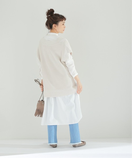 JOURNAL STANDARD relume（ジャーナルスタンダード　レリューム）の「コットンブロードキルティングシャツワンピース◆（ワンピース・レディース・カーキ/ホワイト・FREE）」の3枚目の写真