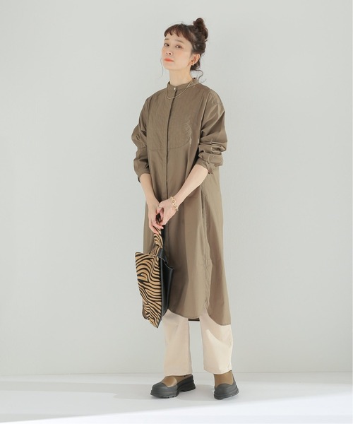 JOURNAL STANDARD relume（ジャーナルスタンダード　レリューム）の「コットンブロードキルティングシャツワンピース◆（ワンピース・レディース・カーキ/ホワイト・FREE）」の19枚目の写真