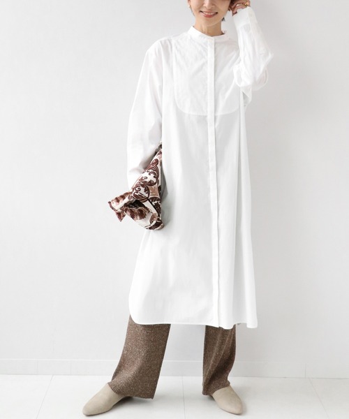 JOURNAL STANDARD relume（ジャーナルスタンダード　レリューム）の「コットンブロードキルティングシャツワンピース◆（ワンピース・レディース・カーキ/ホワイト・FREE）」の22枚目の写真