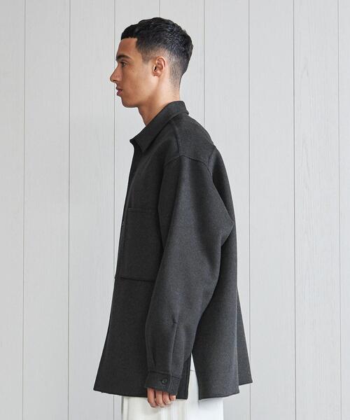 H BEAUTY&YOUTH UNITED ARROWS(エイチビューティーアンドユースユナイテッドアローズ)の「<H>REVER MELTON AETHTETIC SHIRT/シャツ(シャツ/ブラウス・メンズ・ダークグレー/ベージュ・S/M/L)」の11枚目の写真
