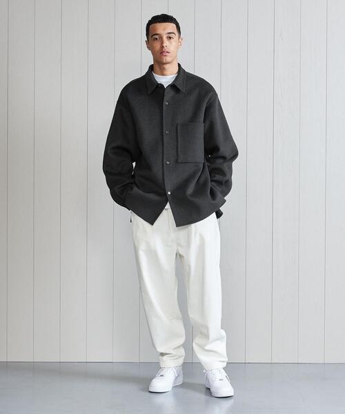 H BEAUTY&YOUTH UNITED ARROWS(エイチビューティーアンドユースユナイテッドアローズ)の「<H>REVER MELTON AETHTETIC SHIRT/シャツ(シャツ/ブラウス・メンズ・ダークグレー/ベージュ・S/M/L)」の9枚目の写真