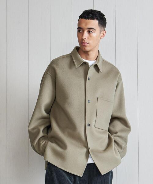 H BEAUTY&YOUTH UNITED ARROWS(エイチビューティーアンドユースユナイテッドアローズ)の「<H>REVER MELTON AETHTETIC SHIRT/シャツ(シャツ/ブラウス・メンズ・ダークグレー/ベージュ・S/M/L)」の5枚目の写真