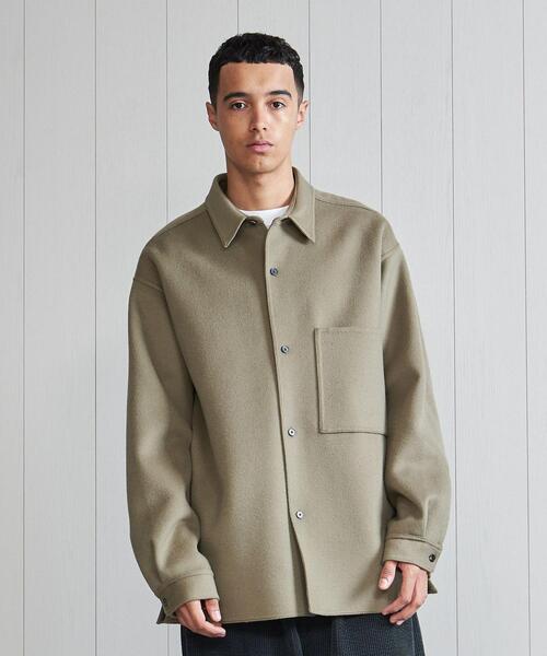 H BEAUTY&YOUTH UNITED ARROWS(エイチビューティーアンドユースユナイテッドアローズ)の「<H>REVER MELTON AETHTETIC SHIRT/シャツ(シャツ/ブラウス・メンズ・ダークグレー/ベージュ・S/M/L)」の8枚目の写真