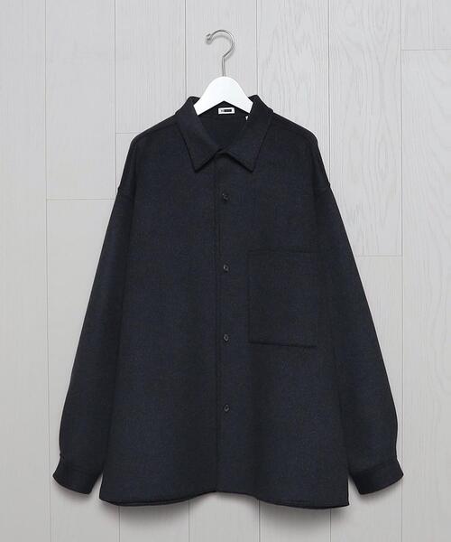 H BEAUTY&YOUTH UNITED ARROWS(エイチビューティーアンドユースユナイテッドアローズ)の「<H>REVER MELTON AETHTETIC SHIRT/シャツ(シャツ/ブラウス・メンズ・ダークグレー/ベージュ・S/M/L)」の10枚目の写真