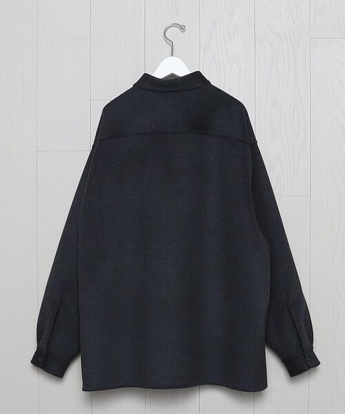 H BEAUTY&YOUTH UNITED ARROWS(エイチビューティーアンドユースユナイテッドアローズ)の「<H>REVER MELTON AETHTETIC SHIRT/シャツ(シャツ/ブラウス・メンズ・ダークグレー/ベージュ・S/M/L)」の4枚目の写真