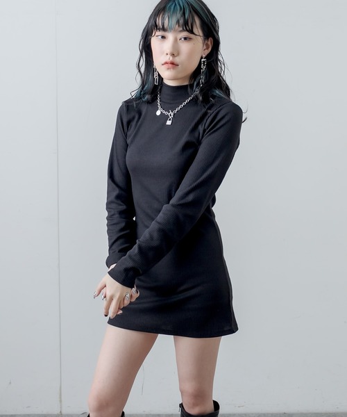 RASVOA（ラスボア）の「タイトリブワンピース（ワンピース・レディース・ブラック系その他/グリーン/ブラック・FREE）」の2枚目の写真