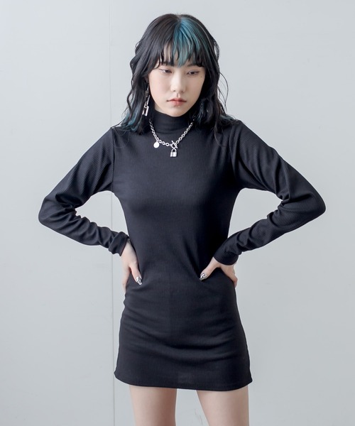 RASVOA（ラスボア）の「タイトリブワンピース（ワンピース・レディース・ブラック系その他/グリーン/ブラック・FREE）」の12枚目の写真