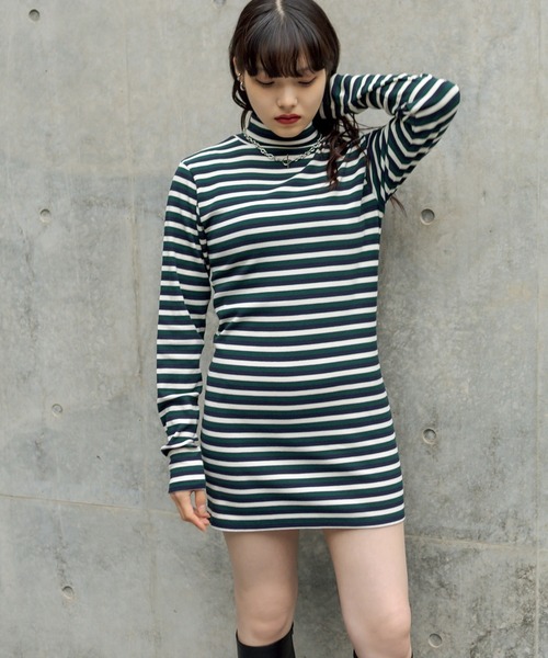 RASVOA（ラスボア）の「タイトリブワンピース（ワンピース・レディース・ブラック系その他/グリーン/ブラック・FREE）」の9枚目の写真