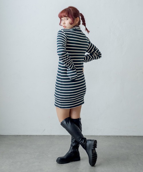 RASVOA（ラスボア）の「タイトリブワンピース（ワンピース・レディース・ブラック系その他/グリーン/ブラック・FREE）」の7枚目の写真