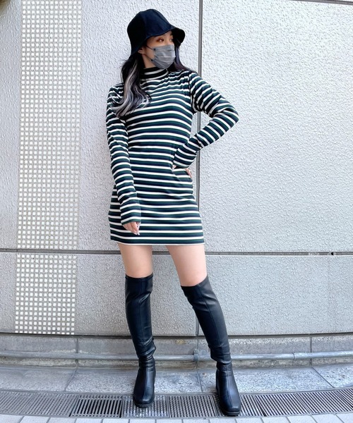 RASVOA（ラスボア）の「タイトリブワンピース（ワンピース・レディース・ブラック系その他/グリーン/ブラック・FREE）」の22枚目の写真