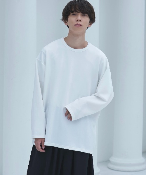 neez.（ニーズ）の「スムースドレープルーズロンT（Tシャツ/カットソー・メンズ・ホワイト/チャコールグレー/ブラック・SMALL/MEDIUM/LARGE）」の2枚目の写真