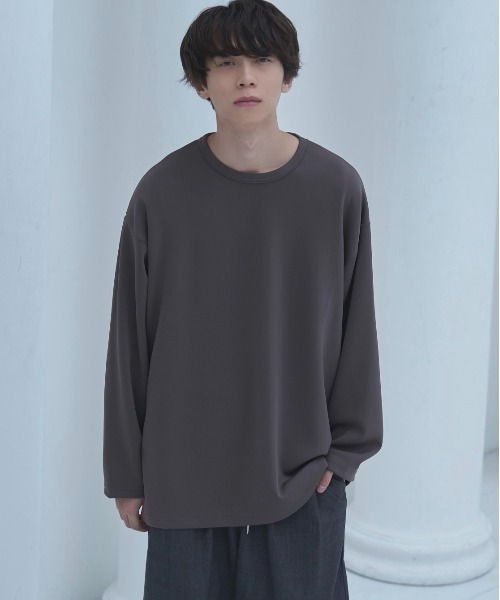 neez.（ニーズ）の「スムースドレープルーズロンT（Tシャツ/カットソー・メンズ・ホワイト/チャコールグレー/ブラック・SMALL/MEDIUM/LARGE）」の3枚目の写真