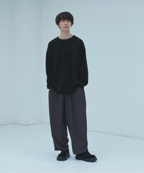 neez.（ニーズ）の「スムースドレープルーズロンT（Tシャツ/カットソー・メンズ・ホワイト/チャコールグレー/ブラック・SMALL/MEDIUM/LARGE）」の14枚目の写真