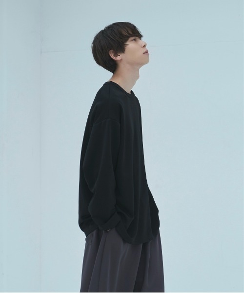 neez.（ニーズ）の「スムースドレープルーズロンT（Tシャツ/カットソー・メンズ・ホワイト/チャコールグレー/ブラック・SMALL/MEDIUM/LARGE）」の13枚目の写真