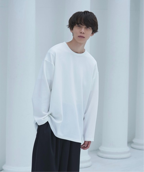 neez.（ニーズ）の「スムースドレープルーズロンT（Tシャツ/カットソー・メンズ・ホワイト/チャコールグレー/ブラック・SMALL/MEDIUM/LARGE）」の4枚目の写真