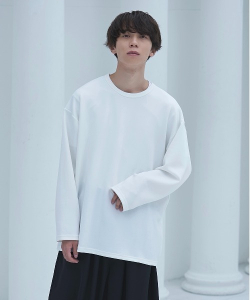 neez.（ニーズ）の「スムースドレープルーズロンT（Tシャツ/カットソー・メンズ・ホワイト/チャコールグレー/ブラック・SMALL/MEDIUM/LARGE）」の5枚目の写真