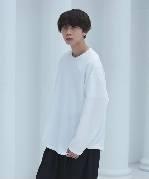 neez.（ニーズ）の「スムースドレープルーズロンT（Tシャツ/カットソー・メンズ・ホワイト/チャコールグレー/ブラック・SMALL/MEDIUM/LARGE）」の6枚目の写真