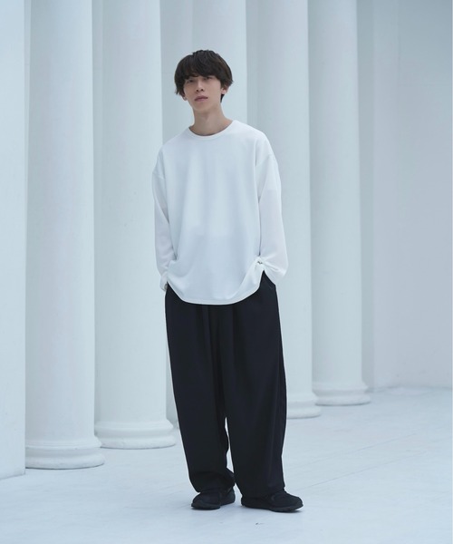 neez.（ニーズ）の「スムースドレープルーズロンT（Tシャツ/カットソー・メンズ・ホワイト/チャコールグレー/ブラック・SMALL/MEDIUM/LARGE）」の7枚目の写真