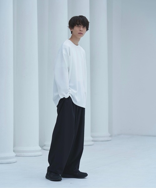 neez.（ニーズ）の「スムースドレープルーズロンT（Tシャツ/カットソー・メンズ・ホワイト/チャコールグレー/ブラック・SMALL/MEDIUM/LARGE）」の8枚目の写真