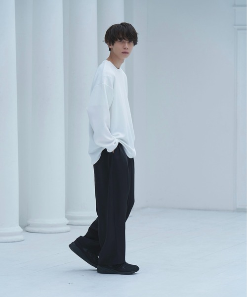 neez.（ニーズ）の「スムースドレープルーズロンT（Tシャツ/カットソー・メンズ・ホワイト/チャコールグレー/ブラック・SMALL/MEDIUM/LARGE）」の9枚目の写真