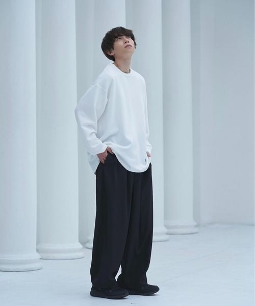 neez.（ニーズ）の「スムースドレープルーズロンT（Tシャツ/カットソー・メンズ・ホワイト/チャコールグレー/ブラック・SMALL/MEDIUM/LARGE）」の10枚目の写真