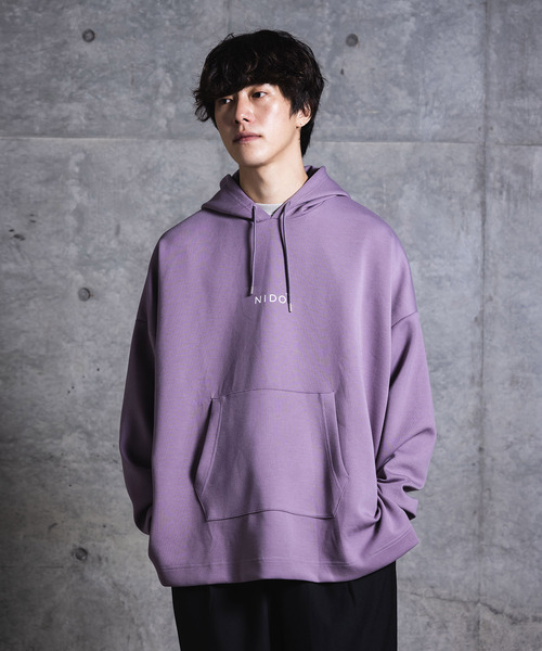 NIDO（ニド）の「スリットダンボールパーカ（パーカー・メンズ・パープル/グレー/グリーン・M/L）」の3枚目の写真