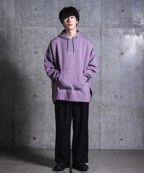 NIDO（ニド）の「スリットダンボールパーカ（パーカー・メンズ・パープル/グレー/グリーン・M/L）」の4枚目の写真
