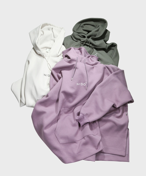 NIDO（ニド）の「スリットダンボールパーカ（パーカー・メンズ・パープル/グレー/グリーン・M/L）」の10枚目の写真