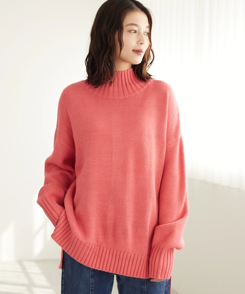 Green Parks(グリーンパークス)の「スリット入り度詰めプルオーバー*(ニット/セーター・レディース・チャコールグレー/ベージュ/アイボリー/ブルー/イエロー/ピンク・FREE)」の6枚目の写真