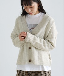 vingtrois | 【vingtrois】タスマニアウール100%ワイドリブVネックカーディガン(カーディガン/ボレロ)
