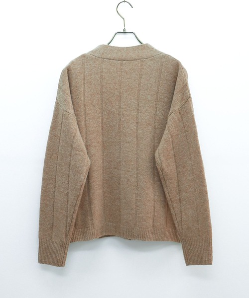 vingtrois（バントロア）の「【vingtrois】タスマニアウール100%ワイドリブVネックカーディガン（カーディガン/ボレロ・レディース・ブルー/モカ/グリーン/アイボリー/ブラック・M）」の20枚目の写真